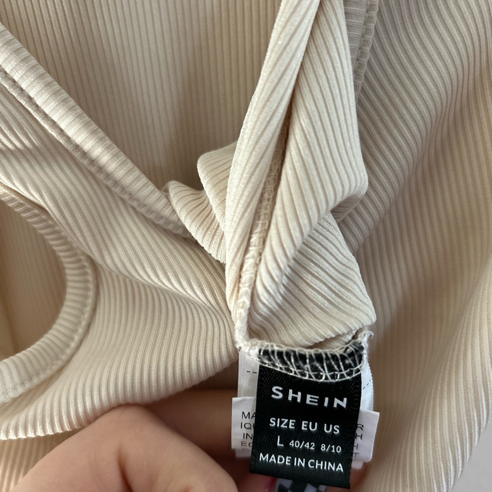Shein Ribbed Cutout Body Suit - Picture 2 of 3